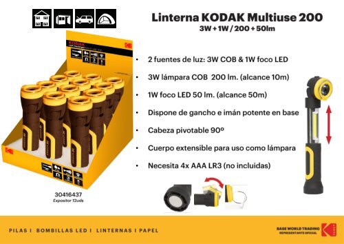Catalogo de LINTERNAS LED Kodak Agosto 2020