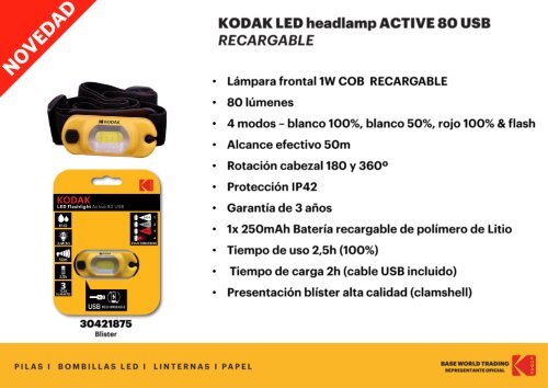 Catalogo de LINTERNAS LED Kodak Agosto 2020