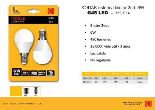 Catálogo de Iluminación LED Kodak Abril19