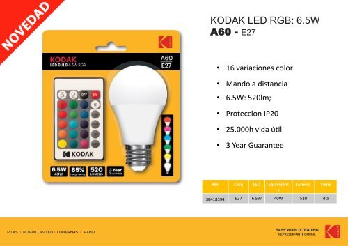 Catálogo de Iluminación LED Kodak Abril19