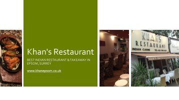 Khan's Restaurant - Best Indian Restaurant & Takeaway In Epsom, Surrey