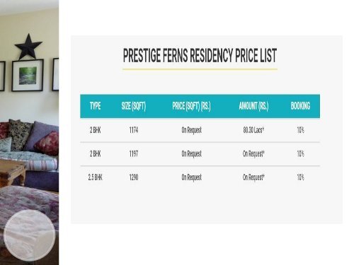 prestige ferns residency new brochure in Sarjapur Road , Bangalore