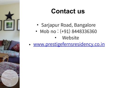 prestige ferns residency new brochure in Sarjapur Road , Bangalore