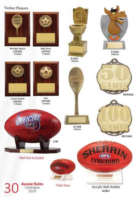 Trophies for Distinction - Aussie Rules 2019