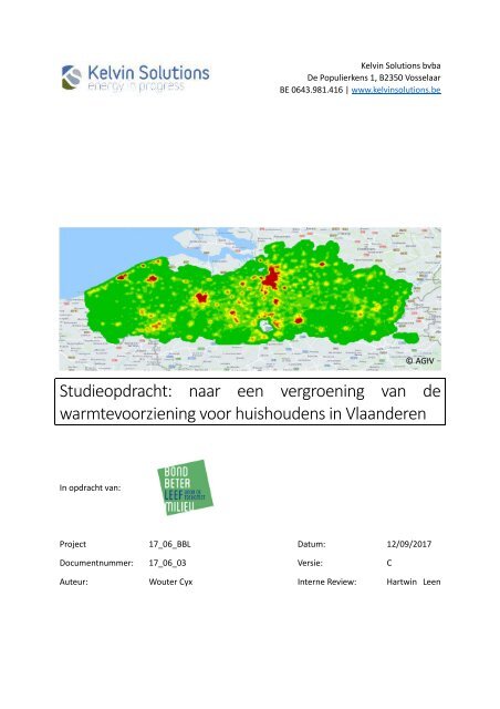 Vergroening Warmtevoorziening Vlaamse Huishoudens