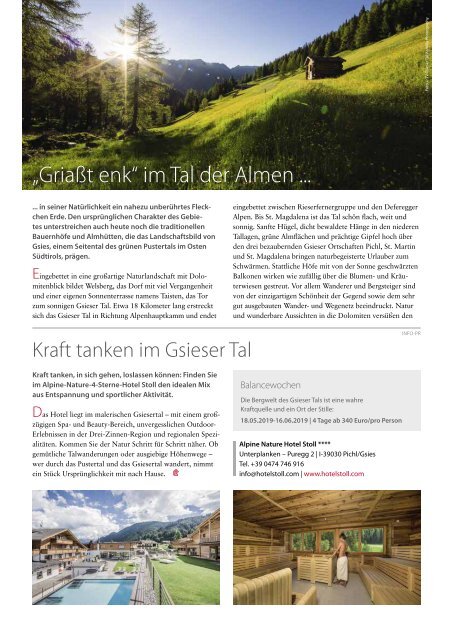 Südtirol Magazin Sommer 2019 - Die Welt