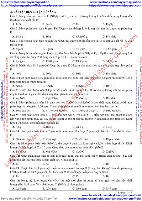 10 Chủ đề Công Phá các loại Bài Tập môn Hóa Học lớp 10, 11, 12 - Tập 1 (Phiên bản 2019)