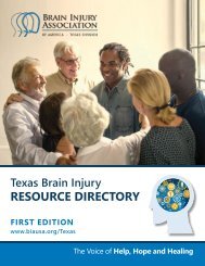 Texas Brain Injury Resource Directory - First Edition