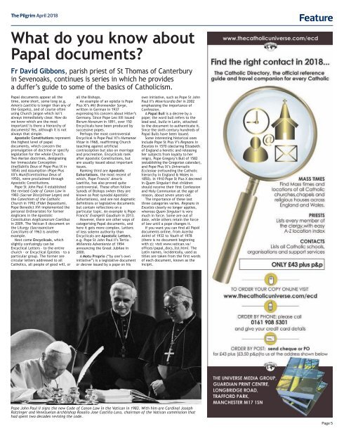 Issue 70 - The Pilgrim - April 2018 - The newspaper of the Archdiocese of Southwark