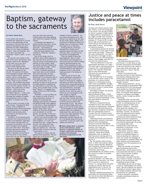 Issue 69 - The Pilgrim - March 2018 - The newspaper of the Archdiocese of Southwark