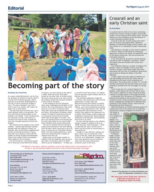 Issue 63 - The Pilgrim - August 2017 - The newspaper of the Archdiocese of Southwark