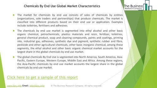 Chemicals By End Use Global Market Report 2019