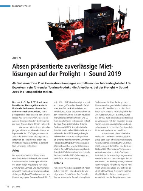 pma Ausgabe 4/2019 Leseprobe