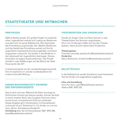 Saarländisches Staatstheater Spielzeitheft 2019/2020