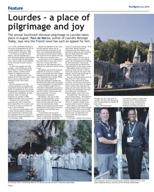 Issue 72 - The Pilgrim - June 2018 - The newspaper of the Archdiocese of Southwark