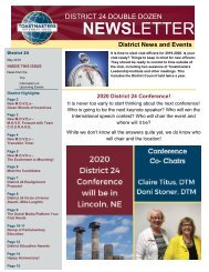 May 2019 Toastmasters District 24 Double Dozen newsletter.