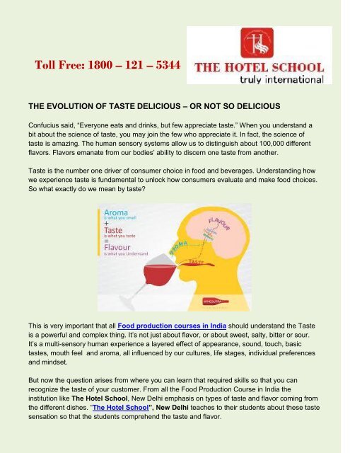 Food Production Courses In India Food Production Courses In India