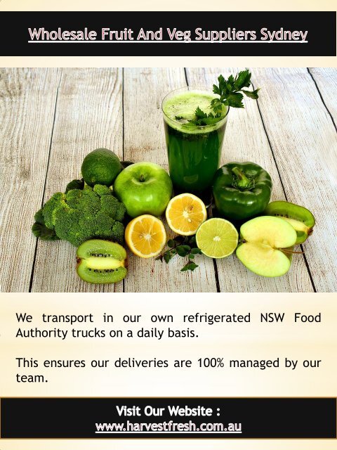 Fruit And Vegetable Suppliers For Restaurants | Call - 02 9746 6503 | harvestfresh.com.au