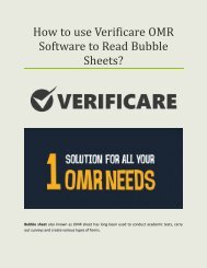 How to use Verificare OMR Software to read bubble sheets