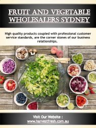 Fruit And Vegetable Wholesalers Sydney | Call - 02 9746 6503 | harvestfresh.com.au