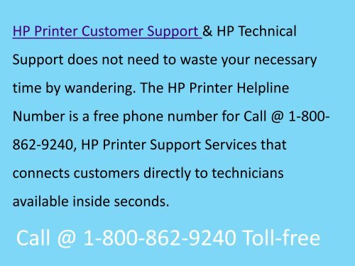 HP Printer Customer Support | 1-800-862-9240 | HP Technical Support