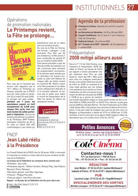 Côté Cinéma n°114 - 18 février 2009