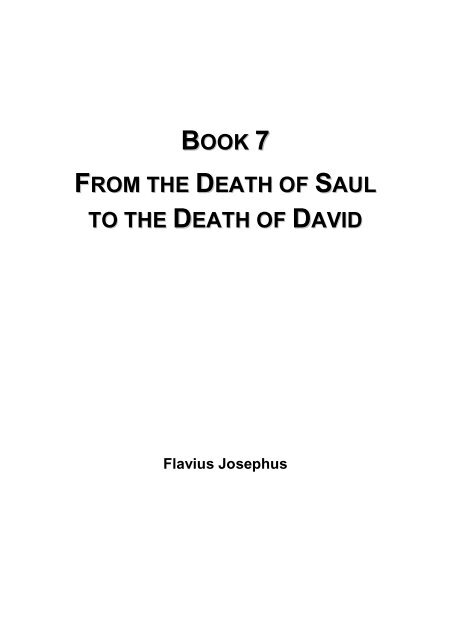 From the Death of Saul to the Death of David - Flavius Josephus