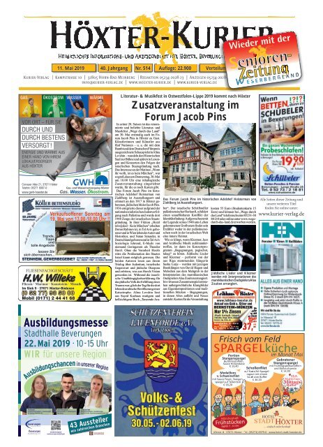 Hoxter Kurier 514 Mit Seniorenzeitung Weserbergland