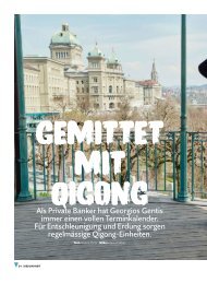 Gemittet mit Qigong - Georgios Gentis - Gesundheitsbeilage des Migros Magazins