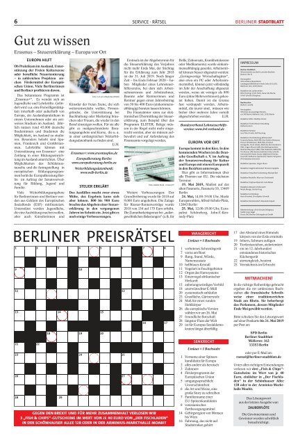 Berliner Stadtblatt Mitte | Mai 2019