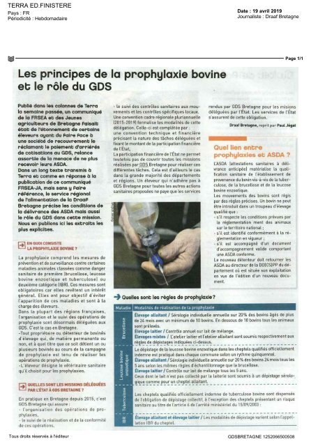 Revue de presse avril 2019