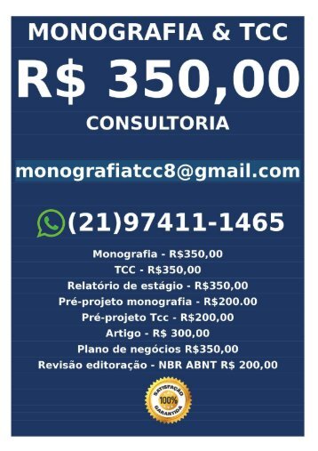 Monografia tcc por R$ 330,00  lizimarmarconte@gmail.comAv. Joaquim Nabuco, 1846 - Centro, Manaus - AM,CEP 69020-031-3.125173, -60.019740 