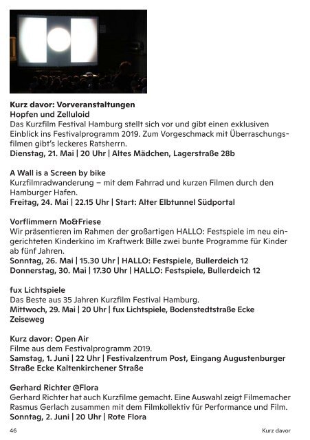 35. Kurzfilm Festival Hamburg - Programmheft