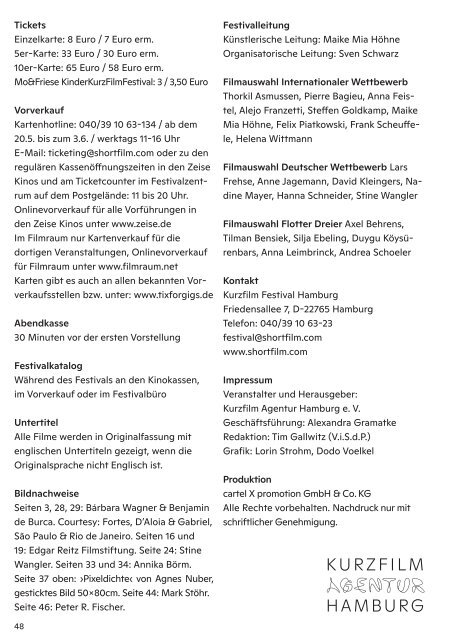 35. Kurzfilm Festival Hamburg - Programmheft