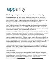 WORLD’S LARGEST EQUITY DERIVATIVES CLEARING ORGANIZATION SELECTS APPARITY