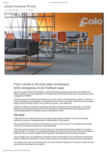 zColo Furniture Fit Out - acs365 - London