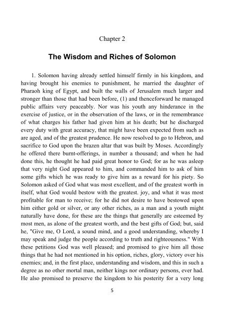 From the Death of David to the Death of Ahab - Flavius Josephus