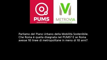 PUMS e Metrovia Maggio 2019