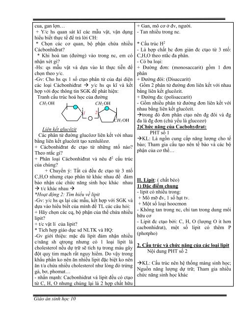 Giáo án cả năm Sinh học Lớp 10 - 11 - 12 (2018-2019)