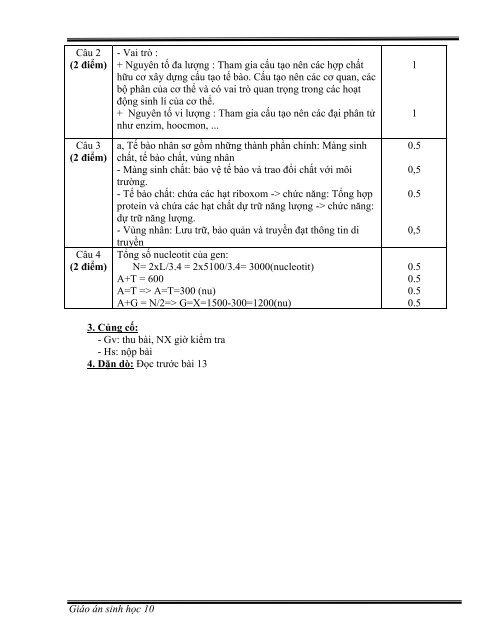 Giáo án cả năm Sinh học Lớp 10 - 11 - 12 (2018-2019)