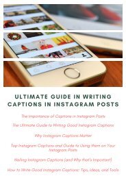 Ultimate Guide in Writing Captions in Instagram Posts
