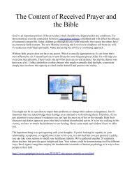 The Content of Received Prayer and the Bible