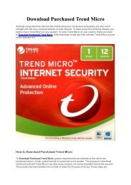 Download Purchased Trend Micro  