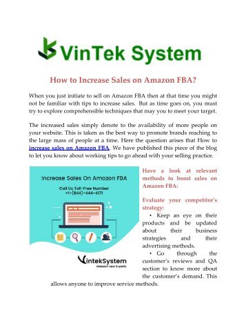 How to Increase Sales on Amazon FBA