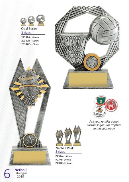 Trophies for Distinction - Netball 2019