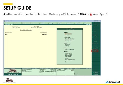 Tally Auto Synchronization 