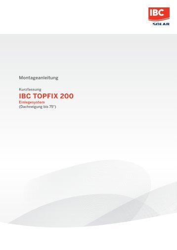 Montage IBC TopFix 200 - Einlegesystem