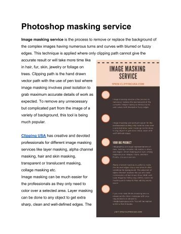 Photoshop masking service