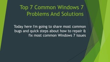 Top 7 Common Windows 7 Problems and Solutions