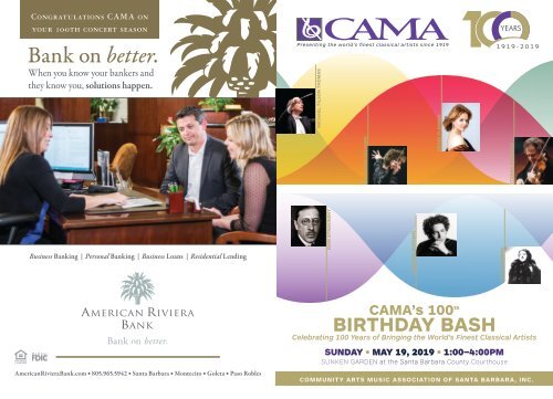 May 19 19 Cama S 100th Birthday Bash Special Event Program Book